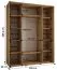 Kleiderschrank Mina in Weiß/Eiche mit Schiebetüren, viel Stauraum, Metallgriffe in Schwarz, moderne Optik, Anti Staubbürsten, 235,2 x 200 x 60 cm