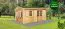 Holz-Gartenhaus 3,98 x 4,98 Meter (inkl. Dach) | Naturbelassen | Satteldach | 34 mm Blockbohlen-Haus Abbildung
