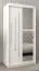 Schiebetürenschrank / Kleiderschrank mit Spiegel Tomlis 01B, Farbe: Weiß matt - Abmessungen: 200 x 100 x 62 cm (H x B x T)