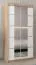 Schiebetürenschrank / Kleiderschrank Jan 01D mit Spiegel, Farbe: Eiche Sonoma / Weiß matt - Abmessungen: 200 x 100 x 62 cm (H x B x T)