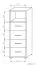 Kommode Kerowagi 01, Farbe: Sonoma Eiche - Abmessungen: 150 x 55 x 41 cm (H x B x T)