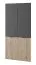 Kleiderschrank Bainton 01, Farbe: Schwarz / Eiche Wotan, 200 x 101 x 51 cm, 6 Fächer, 2 Kleiderstangen, viel Stauraum, elegantes Design, langlebig