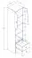 Schrank Sirte 05, Farbe: Eiche / Weiß / Grau matt - Abmessungen: 190 x 40 x 40 cm (H x B x T)
