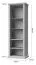 Vitrine Lotofaga 09, Farbe: Grau / Walnuss - 200 x 66 x 48 cm (H x B x T)