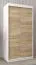 100 cm breiter Kleiderschrank mit 5 Fächern und 2 Türen | Farbe: Sonoma Eiche / Weiß Abbildung
