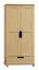 Kleiderschrank | 2 Drehtüren | 1 Schublade | mit Kleiderstange | 90 cm breit | Massivholz | Farbe: Natur Abbildung