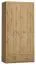 Kleiderschrank | 2 Drehtüren | 1 Schublade | 5 Fächer | mit Kleiderstange | 100 cm breit | Farbe: Eiche Abbildung