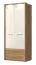 92 cm breiter Kleiderschrank mit 2 Türen und 2 Schubladen | Farbe: Beige | Tiefe: 56 cm Abbildung