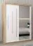 Schiebetürenschrank / Kleiderschrank mit Spiegel Tomlis 03B, Farbe: Eiche Sonoma / Weiß matt - Abmessungen: 200 x 150 x 62 cm (H x B x T)