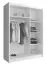 Kleiderschrank mit genügend Stauraum Warbreck 13, Farbe: Grau - Abmessungen: 200 x 150 x 62 cm (H x B x T), mit fünf Fächern