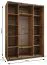 Kleiderschrank / Schiebetürenschrank | Spiegel | 245,5 x 160 x 64 cm | 2 Kleiderstangen | Soft-Close | 11 Fächer | Farbe: Schwarz | 2 Schiebetüren