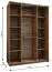 Kleiderschrank / Schiebetürenschrank | Spiegel | 245,5 x 160 x 64 cm | 2 Kleiderstangen | Soft-Close | 11 Fächer | Farbe: Schwarz | 2 Schiebetüren