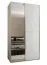 Kleiderschrank / Schiebetürenschrank | Soft-Close | 2 Kleiderstangen | 6 Fächer | 245,5 x 140 x 64 cm | Farbe: Weiß | 2 Schiebetüren | Spiegel