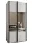 Kleiderschrank / Schiebetürenschrank | 245,5 x 120 x 64 cm | Spiegel | 2 Schiebetüren | 2 Kleiderstangen | Soft-Close | Farbe: Weiß | 6 Fächer