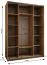 Kleiderschrank / Schiebetürenschrank | Farbe: Schwarz | 245,5 x 160 x 64 cm | 2 Schiebetüren | 2 Kleiderstangen | 11 Fächer | Soft-Close | Spiegel