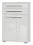 Schuhschrank Garim 50, Farbe: Weiß Hochglanz - Abmessungen: 117 x 76 x 35 cm (H x B x T)