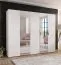 Kleiderschrank | 2 Spiegeltüren | Farbe: Weiß | 2,5 Meter breit | 3 Fächer | Griffe: Kaschmir | 3 Kleiderstangen | Maße: 250 x 52 x 202 cm | Soft-Close