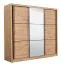 Dreitüriger Schiebetürenschrank Panevo 06, eine Spiegeltür, Farbe: Eiche Artisan, modernes Design, ABS-Kanten, Maße: 215,5 x 242 x 60 cm, 11 Fächer
