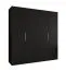 Kleiderschrank / Drehtürenschrank Korab 29, Farbe: Schwarz, zwei Kleiderstangen, 2 Meter breit, Griffe: Kaschmir, zwei Fächer, Soft-Close-Funktion