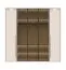 Kleiderschrank mit drei Glastüren inkl. LED-Rahmen und Innenbeleuchtung Neiafu 71, Farbe: Kaschmir, Soft-Close-Funktion, Maße: 224 x 227 x 56 cm