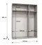Drehtürenschrank / Kleiderschrank | Farbe: Kaschmir | 3-Türig | Griffe: Gold | 2 Fächer | 2 Kleiderstangen | Maße: 150 x 52 x 202 cm | Soft-Close-Funktion