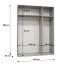 Drehtürenschrank / Kleiderschrank | Farbe: Kaschmir | 1 Spiegeltür | Griffe: Schwarz | 2 Fächer | Soft-Close | 2 Kleiderstangen | Maße: 150 x 52 x 202 cm | ABS