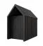 schwarze Gartenhütte | Dreieckfenster | Schwarz | Grundfläche: 4,50 m² | Außenmaße: 162,4 x 207,7 cm | Skandinavischer Style | Satteldach | Malmö 04