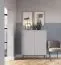 Wohnzimmer Komplett - Set P Worthing, 5-teilig, Farbe: Grau / Schwarz / Gold