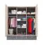 Drehtürenschrank / Kleiderschrank Beerzel 01, Farbe: Eiche / Grau - Abmessungen: 230 x 204 x 60 cm (H x B x T)