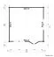 Holz-Gartenhaus 5,9 x 5,48 Meter (inkl. Dach) | 2 Fenster | 70 mm Blockbohlen |natur unbehandelt | Satteldach | inkl. Fußboden | aus nordischer Fichte Abbildung