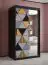 Schmaler Kleiderschrank mit einer Spiegeltür Strahlhorn 13, Farbe: Schwarz matt - Abmessungen: 200 x 100 x 62 cm (H x B x T), mit genügend Stauraum