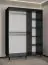 Neutraler Schiebetürenschrank mit fünf Fächern Jotunheimen 258, Farbe: Schwarz - Abmessungen: 208 x 150,5 x 62 cm (H x B x T)