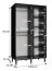 Moderner Schiebetürenschrank mit fünf Fächern Jotunheimen 196, Farbe: Schwarz - Abmessungen: 208 x 120,5 x 62 cm (H x B x T)