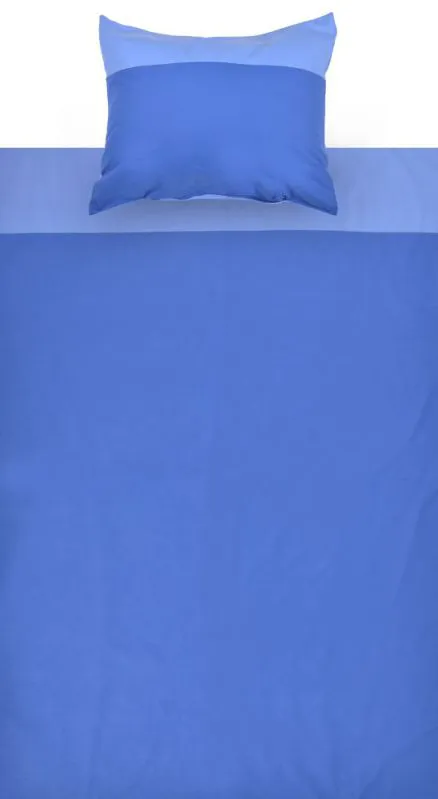 Kinder - Bettwäsche 2-teilig - Farbe:Hellblau/Dunkelblau