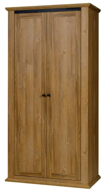 1 Meter breiter Kleiderschrank mit 2 Türen | Farbe: Eiche Abbildung