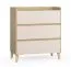Kommode mit drei Schubladen | Farbe: Eiche / Beige | Soft-Close-Funktion | Maße: 94,5 x 48 x 106,5 cm | minimalistisch | ABS-Kantenschutz | für Wohnzimmer