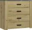 Kommode Talimatau 04, Farbe: Eiche / Grau - 86 x 91 x 43 cm (H x B x T)