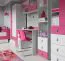 Kinderzimmer - Drehtürenschrank / Kleiderschrank "Felipe" 02, Rosa / Weiß - Abmessungen: 190 x 80 x 50 cm (H x B x T)