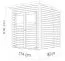 Gartenhaus Dresden 02 inkl. Fußboden, Naturbelassen - 14 mm Elementgartenhaus, Nutzfläche: 3,00 m², Pultdach