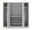 Kleiderschrank | Drehtürenschrank | 4-türig | 200 x 61 x 210 cm | Farbe: Platingrau | 3 Kleiderstangen | 7 Fächer | ABS-Kanten | Edegem 01