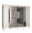 Großer Kleiderschrank mit Spiegel Jotunheimen 263, Farbe: Weiß - Abmessungen: 208 x 250,5 x 62 cm (H x B x T)