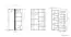 Vitrine Tullahoma 03, Glastür rechts, Farbe: Eiche / Weiß Glanz - Abmessungen: 143 x 92 x 42 cm (H x B x T), mit 1 Tür und 9 Fächern