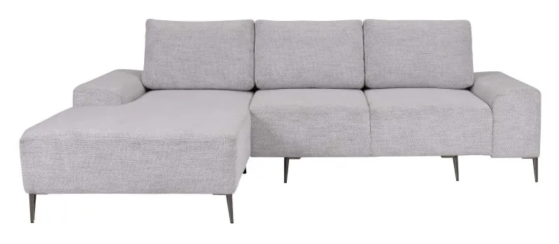 Modernes Ecksofa Westerlo 01, Farbe: Grau - Abmessungen: 92 x 286 x 172 cm (H x B x T) - Ottomane: Links