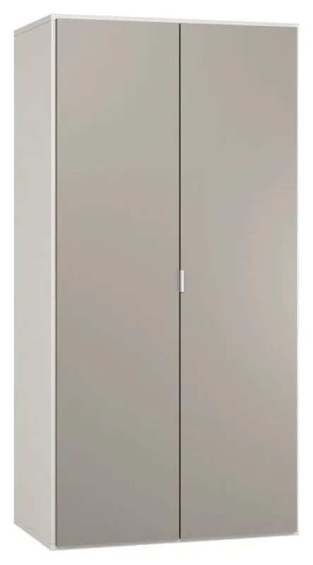 93 cm breiter Kleiderschrank mit 2 Türen | Farbe: Grau / Weiß Abbildung