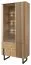 Vitrine Slatina 02, Farbe: Eiche / Schwarz, teilmassiv - Abmessungen: 203 x 91 x 45 cm (H x B x T)