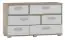Kommode Kavieng 17, Farbe: Eiche / Weiß - Abmessungen: 64 x 110 x 40 cm (H x B x T)