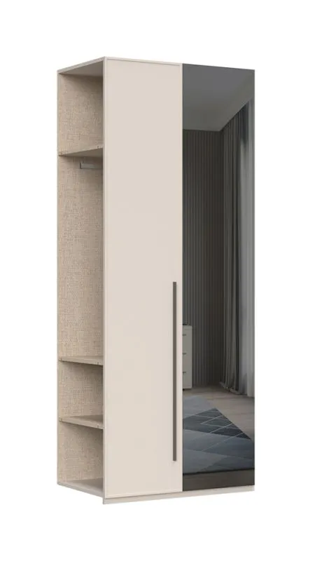Anbaumodul für Kleiderschrank / Drehtürenschrank Neiafu, Farbe: Kaschmir, Maße: 224 x 90 x 56