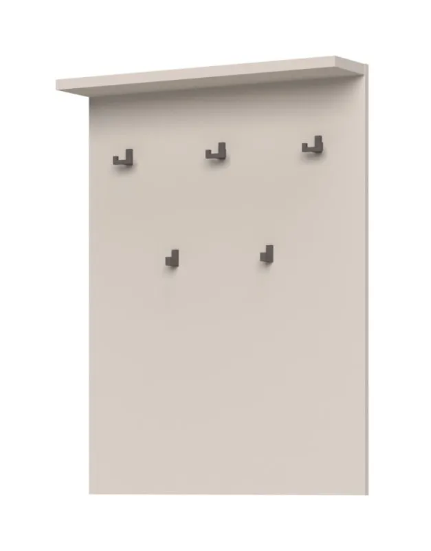 Neutrale Garderobe mit fünf verchromten Haken Neiafu 113, Farbe: Kaschmir, Maße: 100 x 76 x 17 cm, für Vorraum