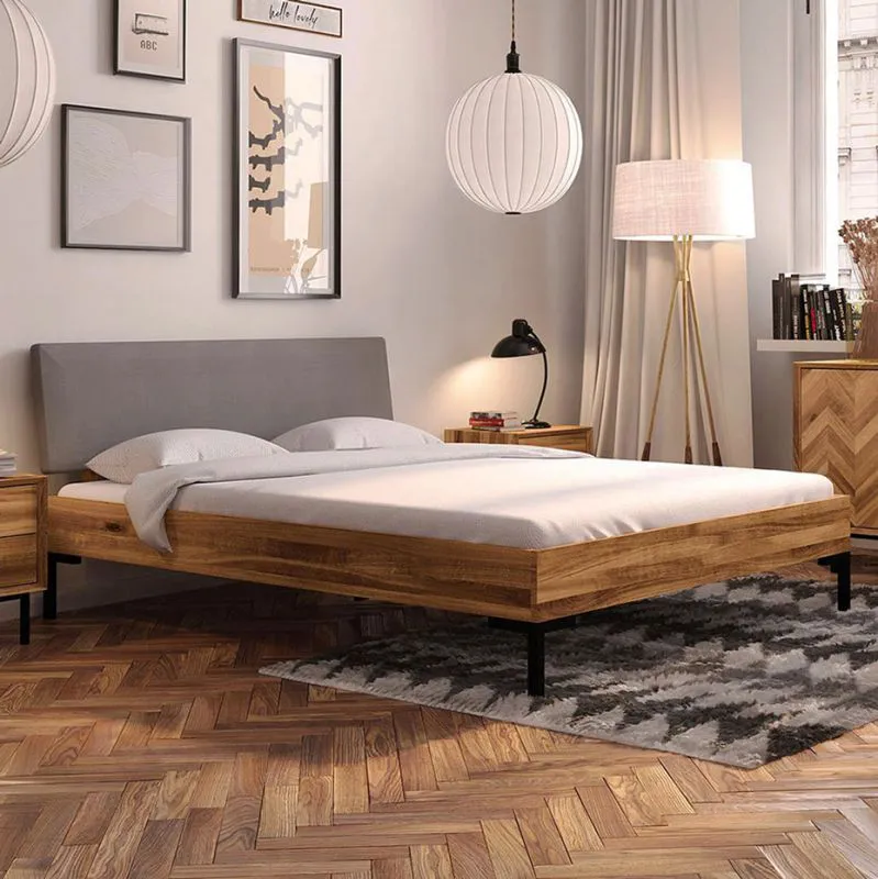 Buche-Bett massiv | 90 x 200 cm | Kernbuche | Geölt | Natur Abbildung