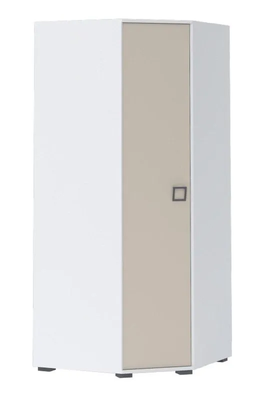 86 cm breiter Kleiderschrank mit 1 Tür | 3 Kleiderstangen | Farbe: Weiß Abbildung